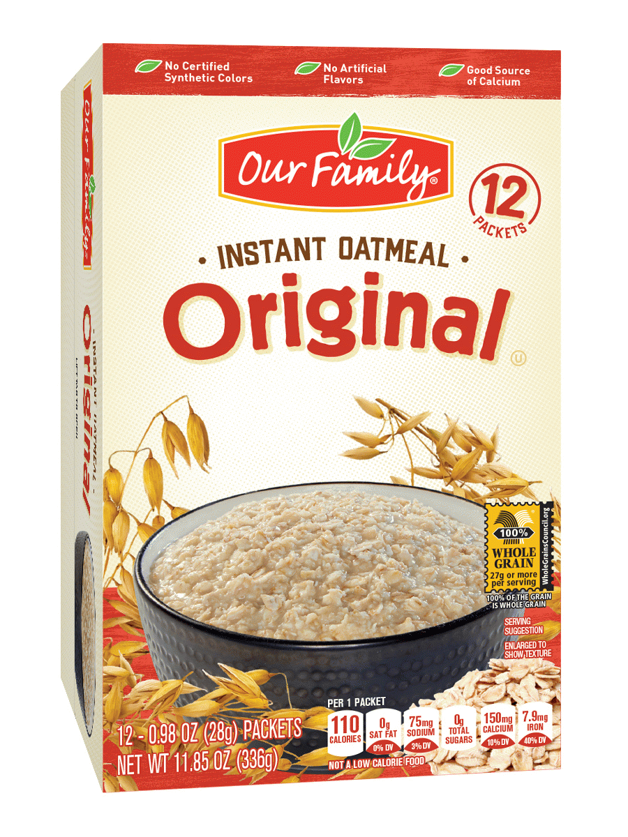 Our Family  instant oatmeal, regular, 12-packets Full-Size Picture